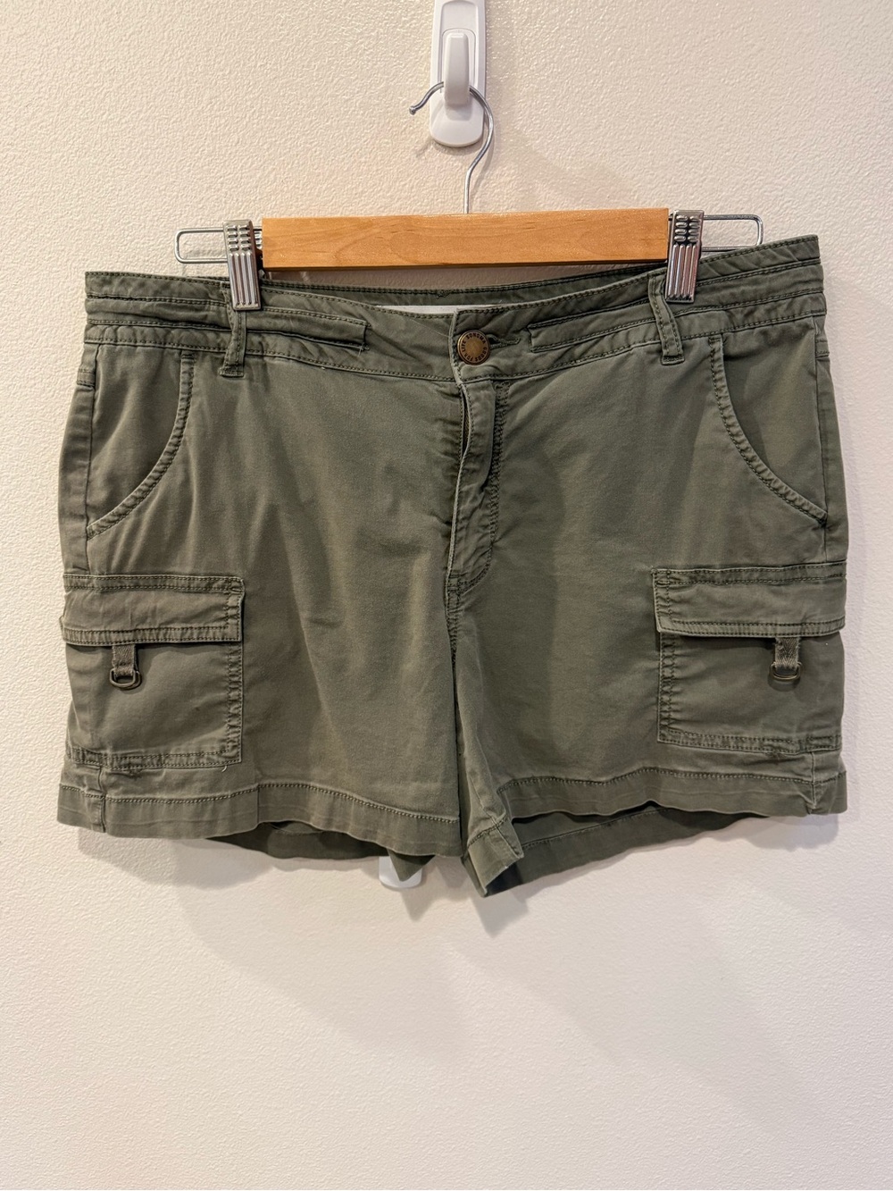Sonoma Olive Green Y2K Cargo Utility Shorts